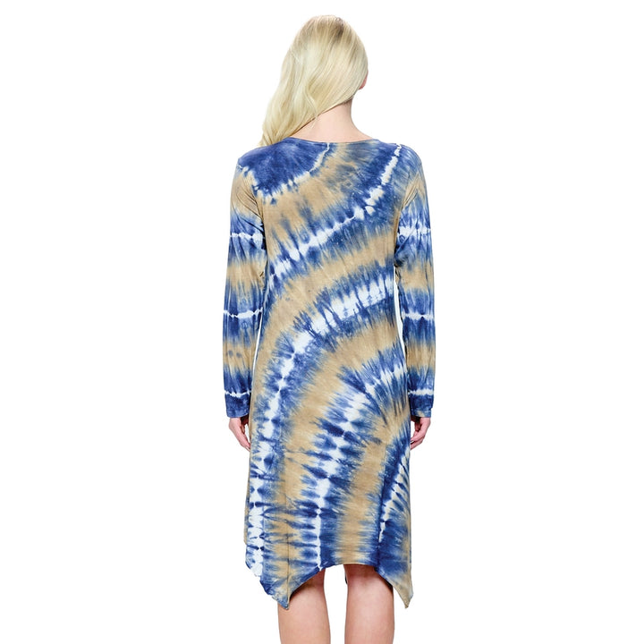 Asymmetrical Boho Tie Dye Jersey Dress-Katze Boutique