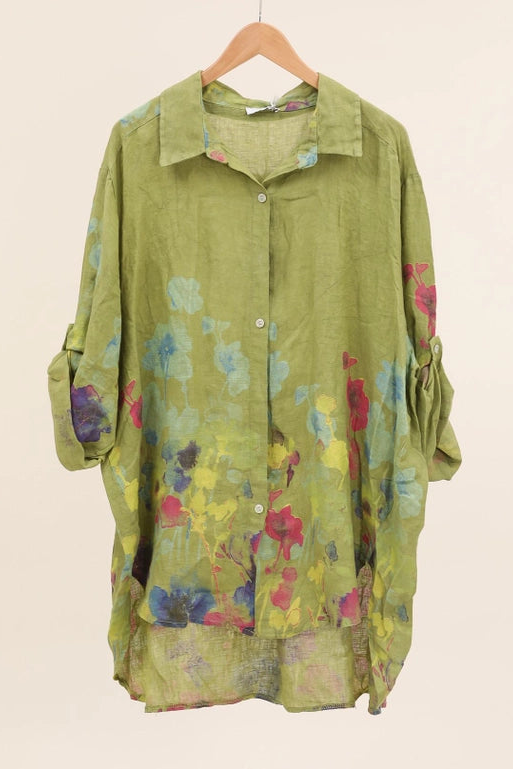 Colette Floral Print Linen Blouse