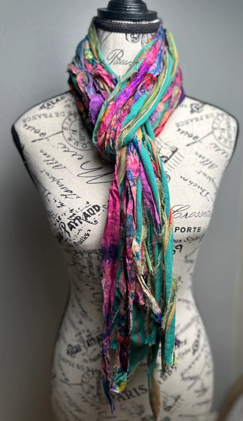 The Curated Raven Fringe Scarf Wanderlust Tie-Dye-Katze Boutique