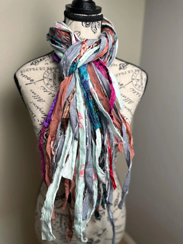 The Curated Raven Fringe Scarf Colors of Wander