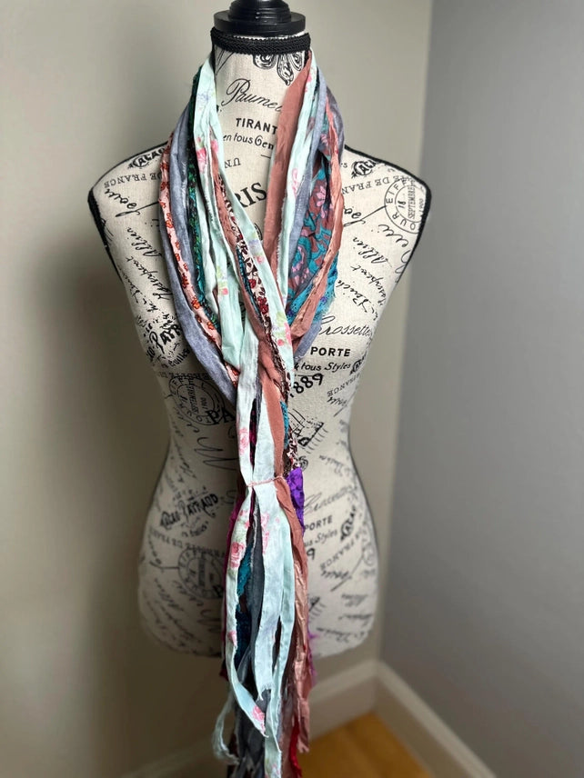 The Curated Raven Fringe Scarf Colors of Wander