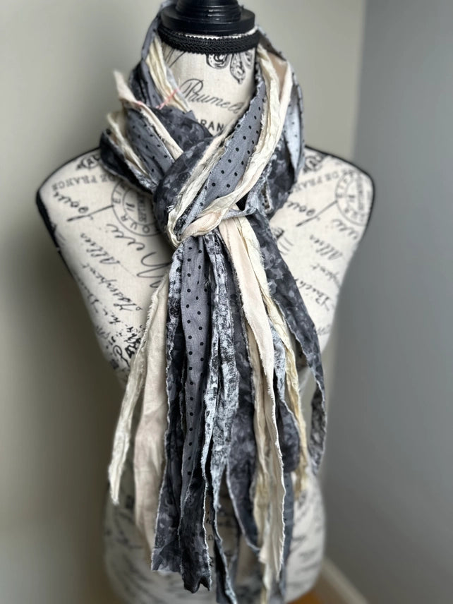 Fringe Scarf -French Gray-Katze Boutique