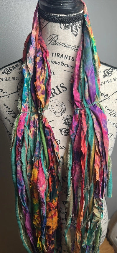 The Curated Raven Fringe Scarf Wanderlust Tie-Dye-Katze Boutique