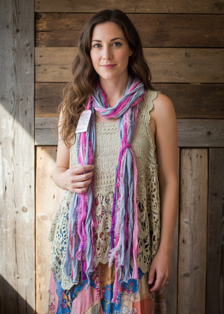 Handmade Fringe Scarf Pillow Talk-Katze Boutique