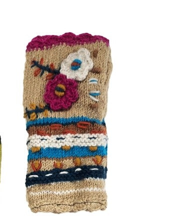 Wool Winter Fingerless Gloves