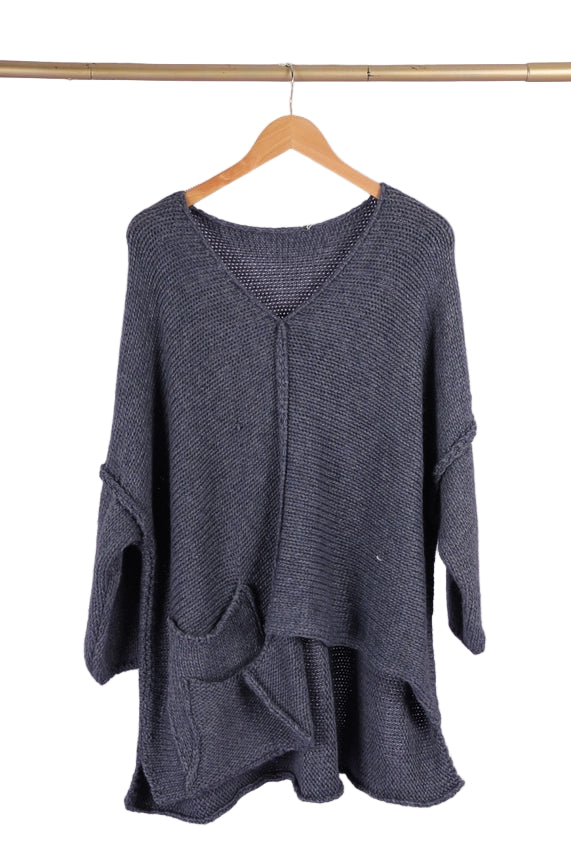Asymmetrical Oversized Alpaca Sweater-Katze Boutique