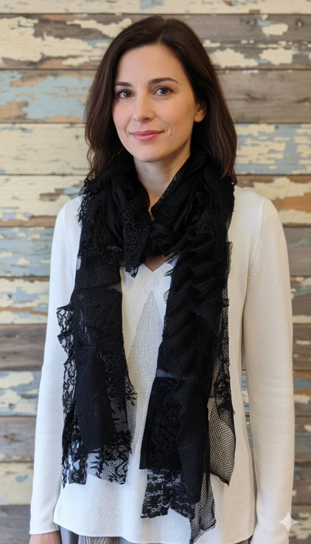 Handmade Patchwork Artisan Black Scarf-Katze Boutique