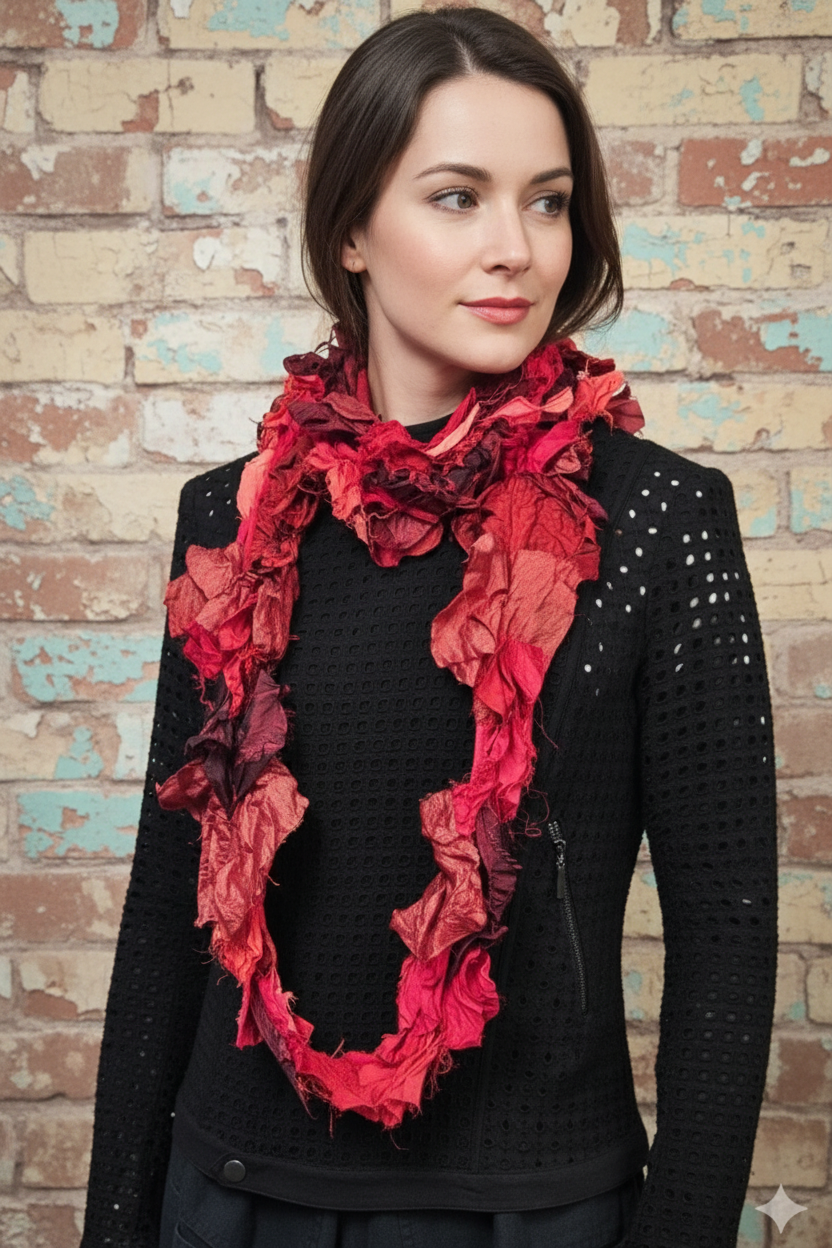 Handmade Res Infinity Silk Scarf-Katze Boutique