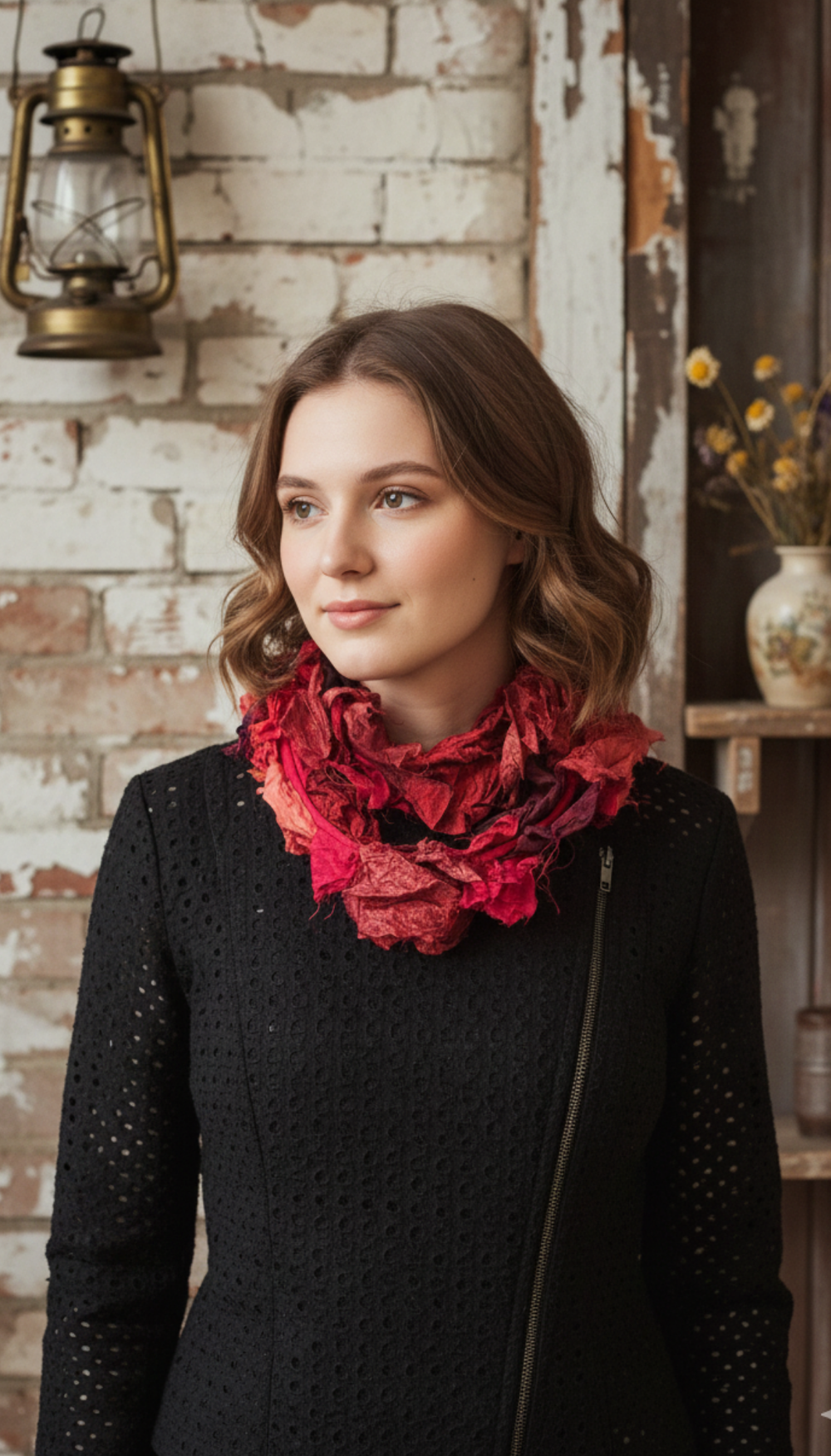 Handmade Res Infinity Silk Scarf-Katze Boutique