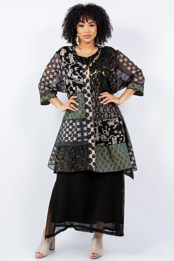 Wearable Art Patchwork Tunic-Katze Boutique