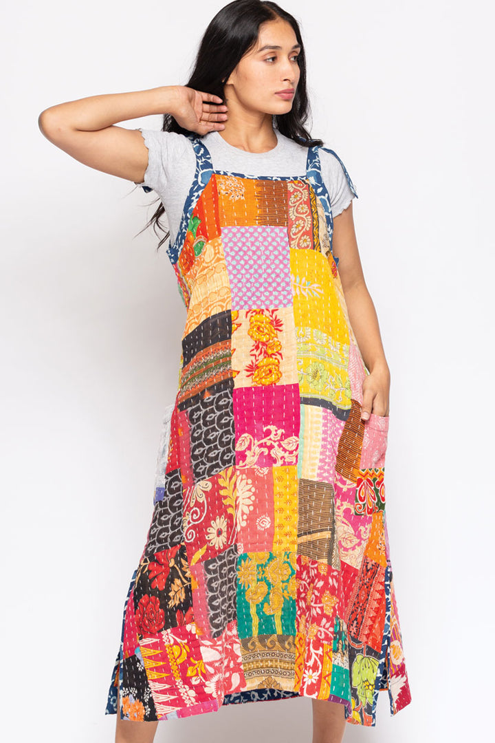 Handmade Reversible Cotton Kantha Dress-Katze Boutique