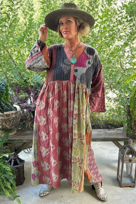 Jaded Gypsy Kantha Sunrise Dress-Katze Boutique