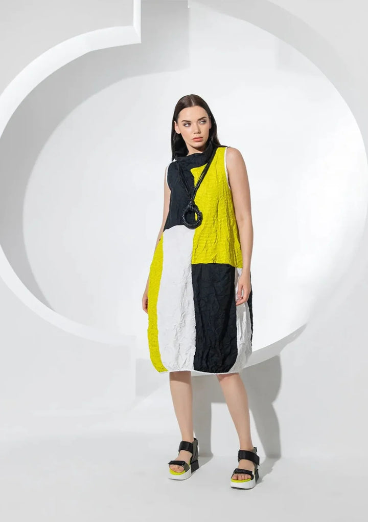 Kozan Alessandra Lime Mix Panel Dress