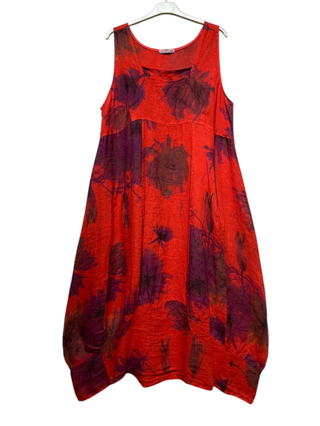 Made In Italy Sleeveless Print Dress