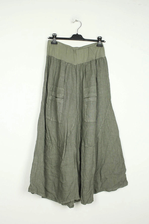 Made In Italy Wide Leg Linen Pants-Katze Boutique