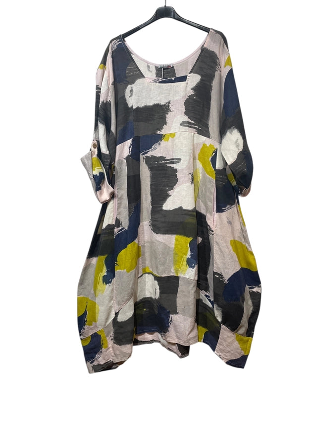 Made In Italy Plus Size Linen Dress-Katze Boutique
