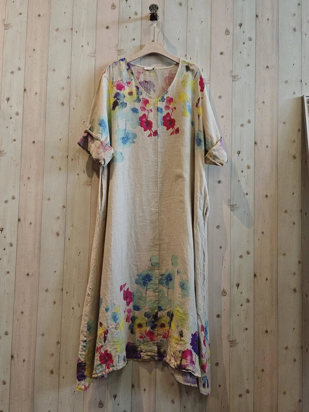 Made In Italy Maxi Linen Dress-Katze Boutique