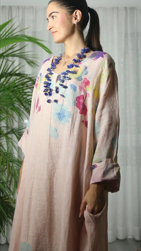 Made In Italy Maxi Linen Dress-Katze Boutique
