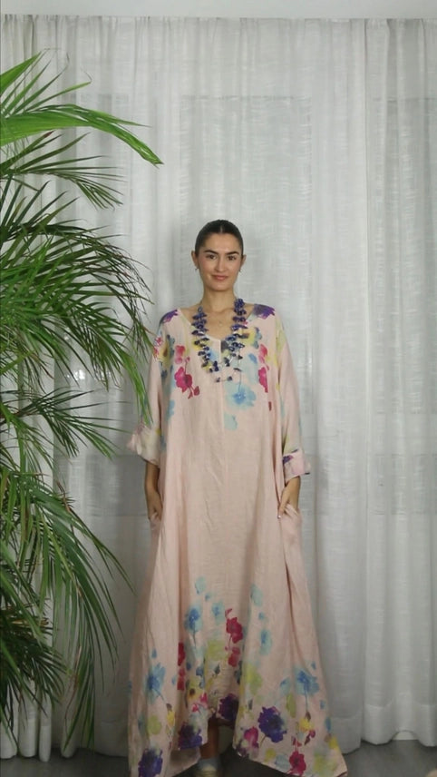 Made In Italy Maxi Linen Dress-Katze Boutique