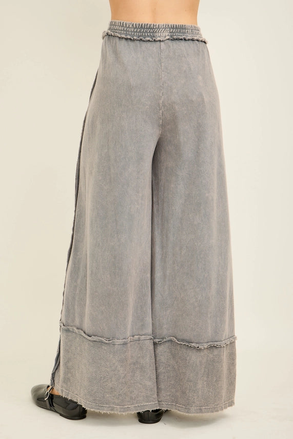 J.Her Mineral Wash Raw Hem Pants-Katze Boutique