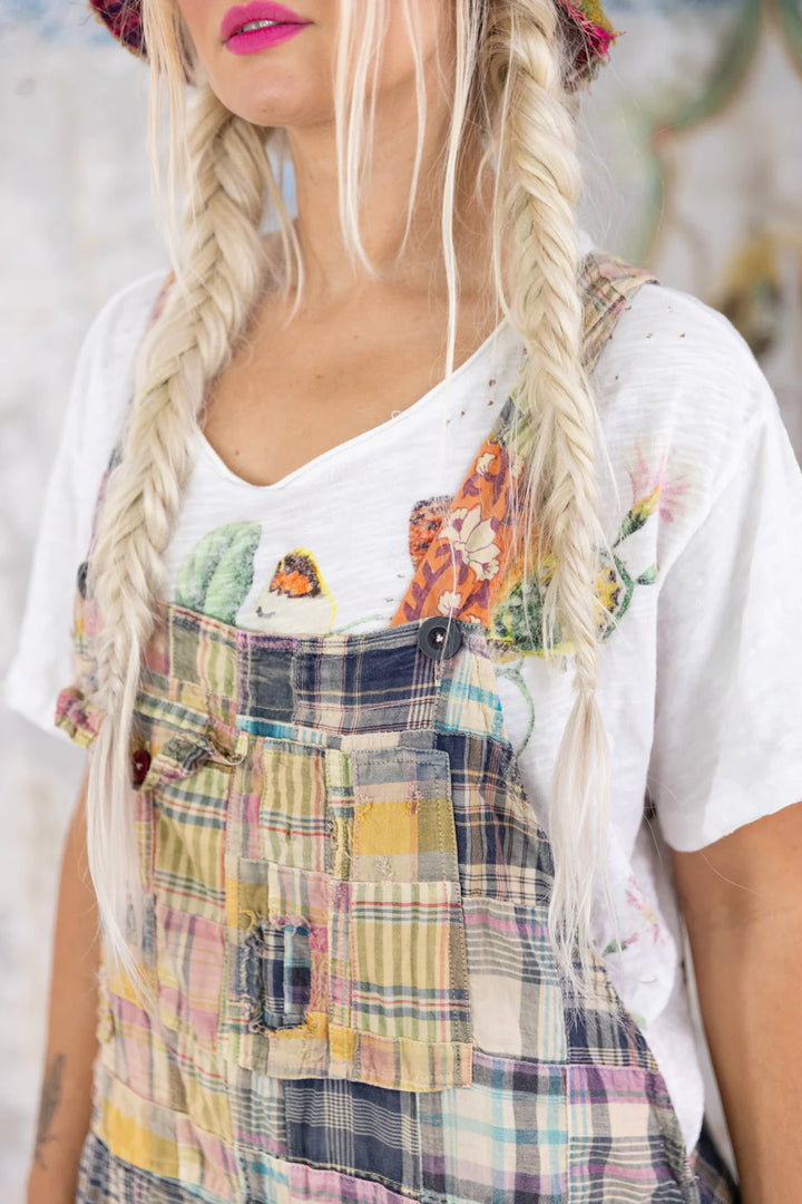 Magnolia Pearl Patchwork Love Overalls-Katze Boutique