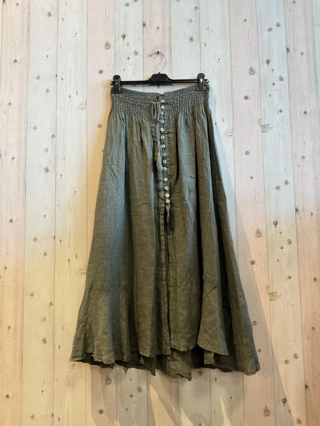 Maxi A-Line Linen Skirt-Katze Boutique