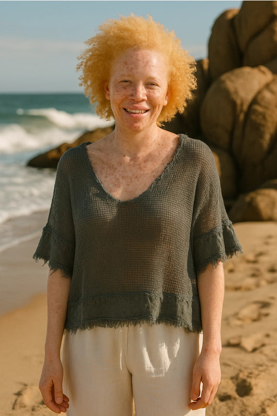 Made In Italy Cotton Linen Knit Top-Katze Boutique