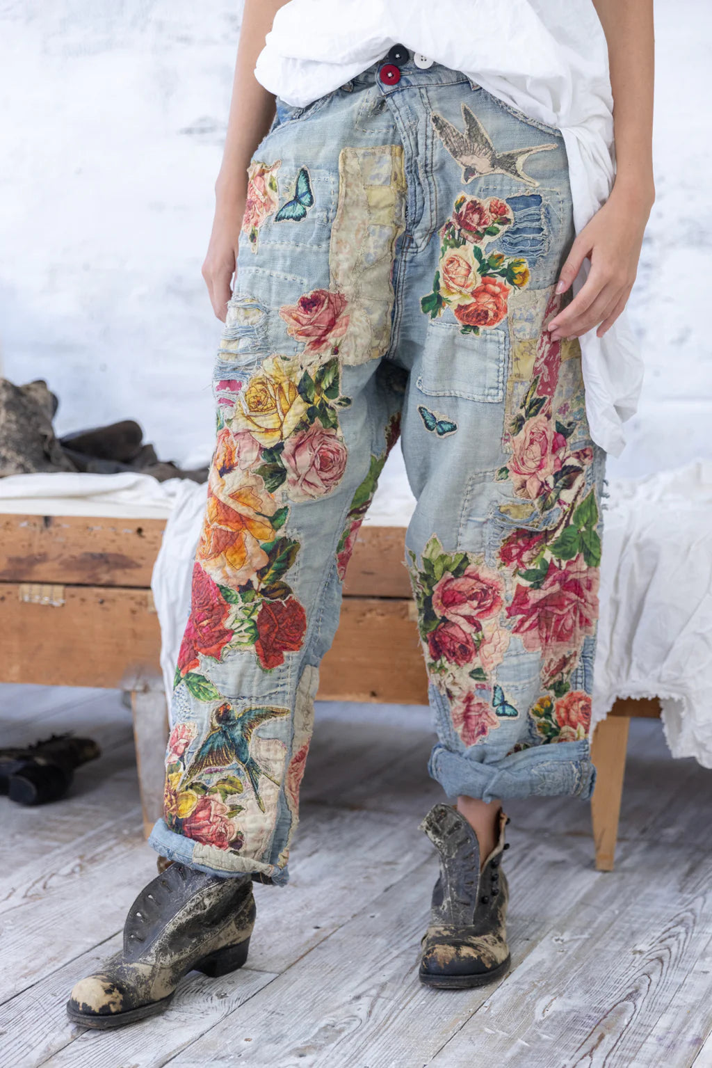 Magnolia Pearl Quilts & Roses Miner Pants-Katze Boutique