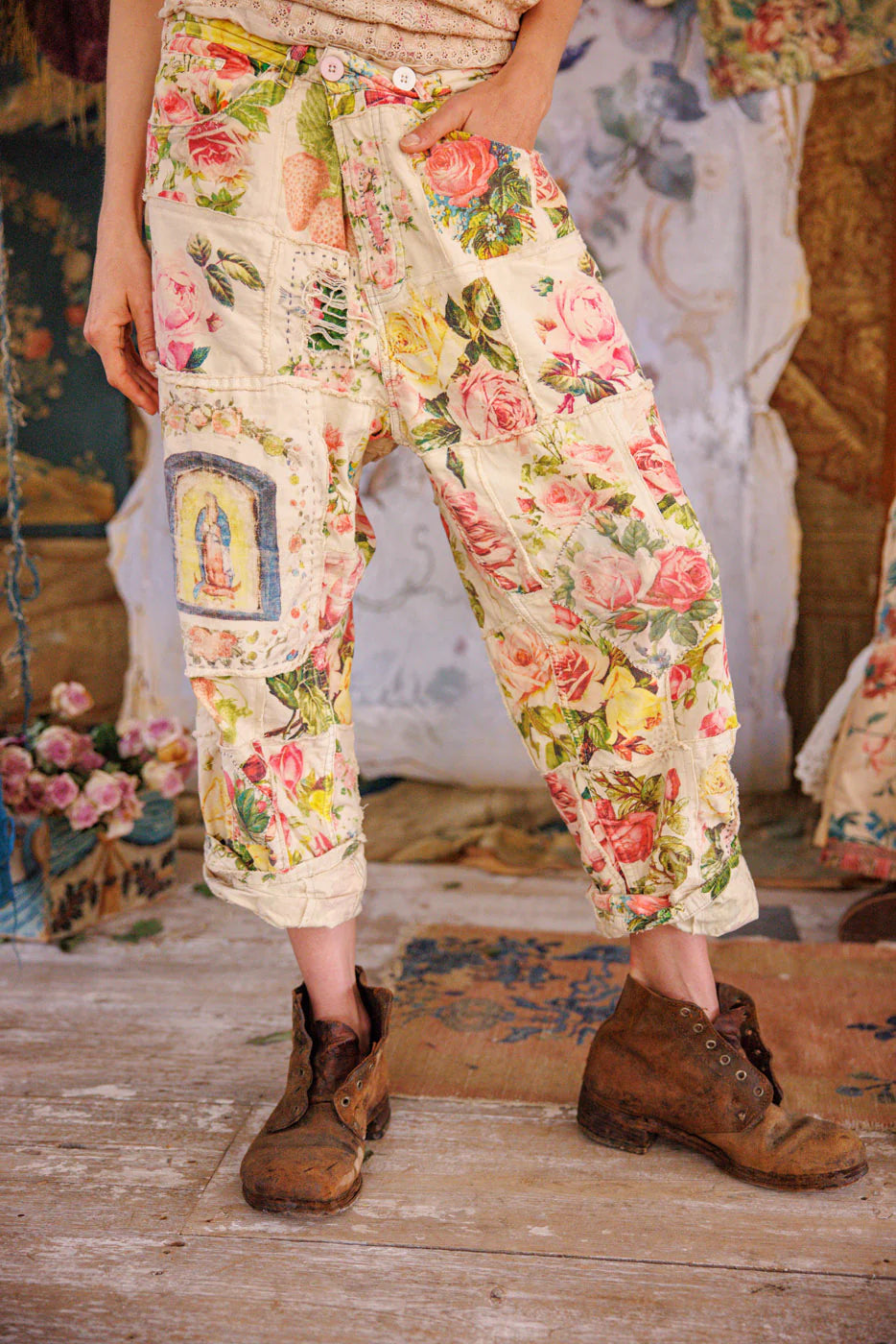 Magnolia Pearl Patchwork Miner Trousers-Katze Boutique