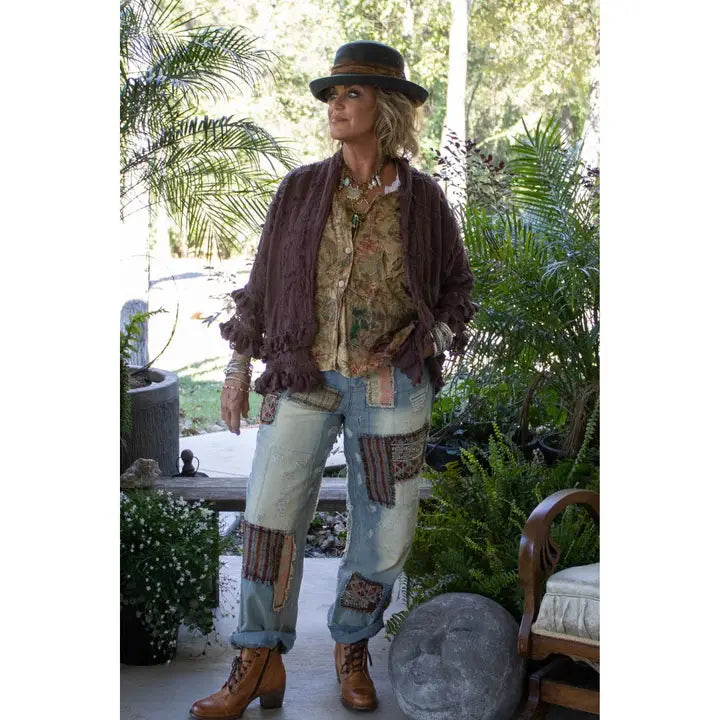 Jaded Gypsy Peace and Love Jeans Patched-Katze Boutique