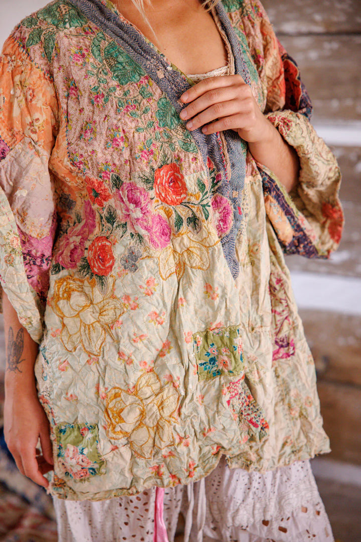 Magnolia Pearl Piecewise Crop Dashi Kimono