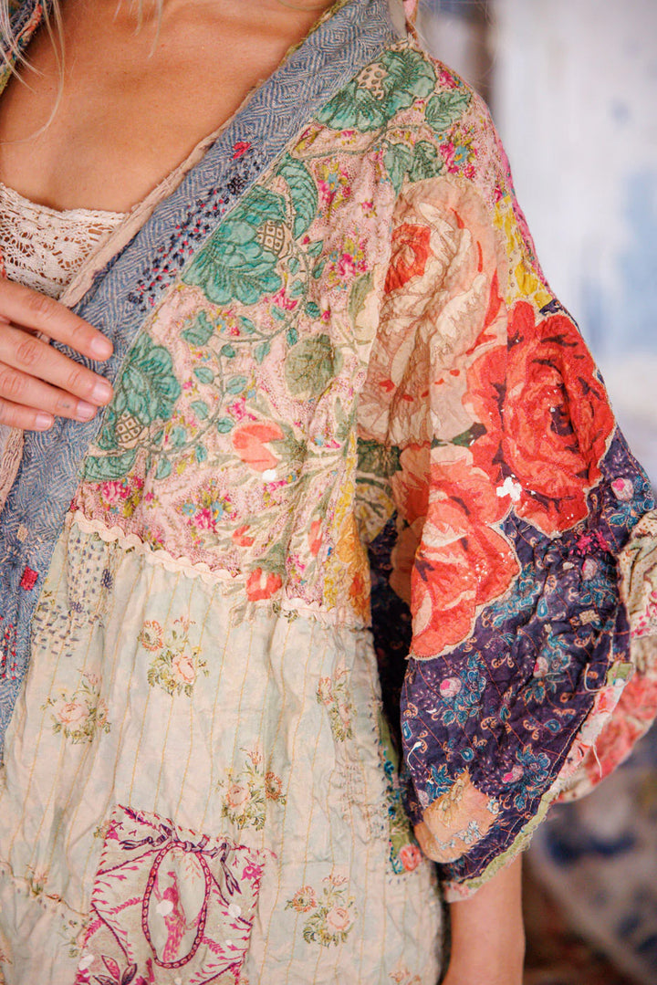Magnolia Pearl Piecewise Crop Dashi Kimono