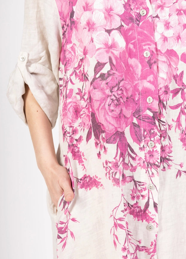Made in Italy Linen Print Dress-Katze Boutique