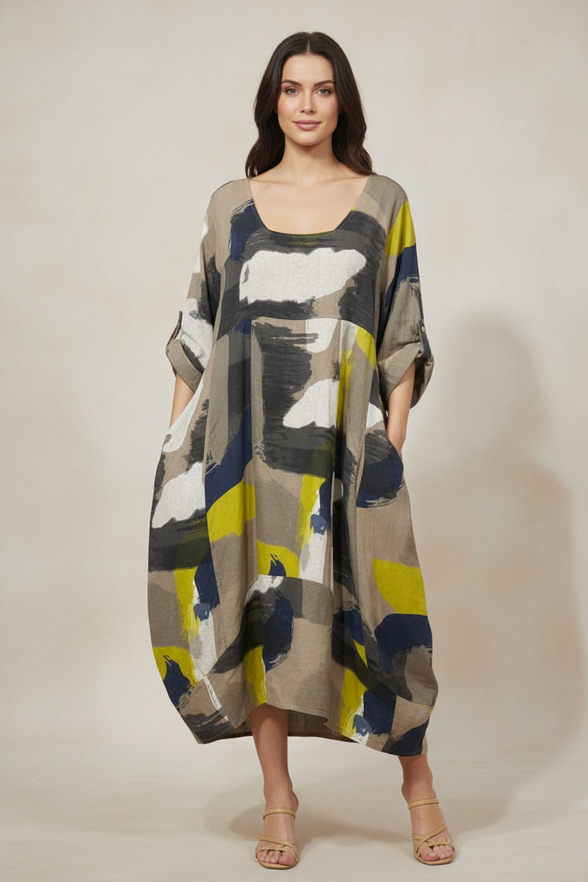 Made In Italy Plus Size Linen Dress | Katze Boutique