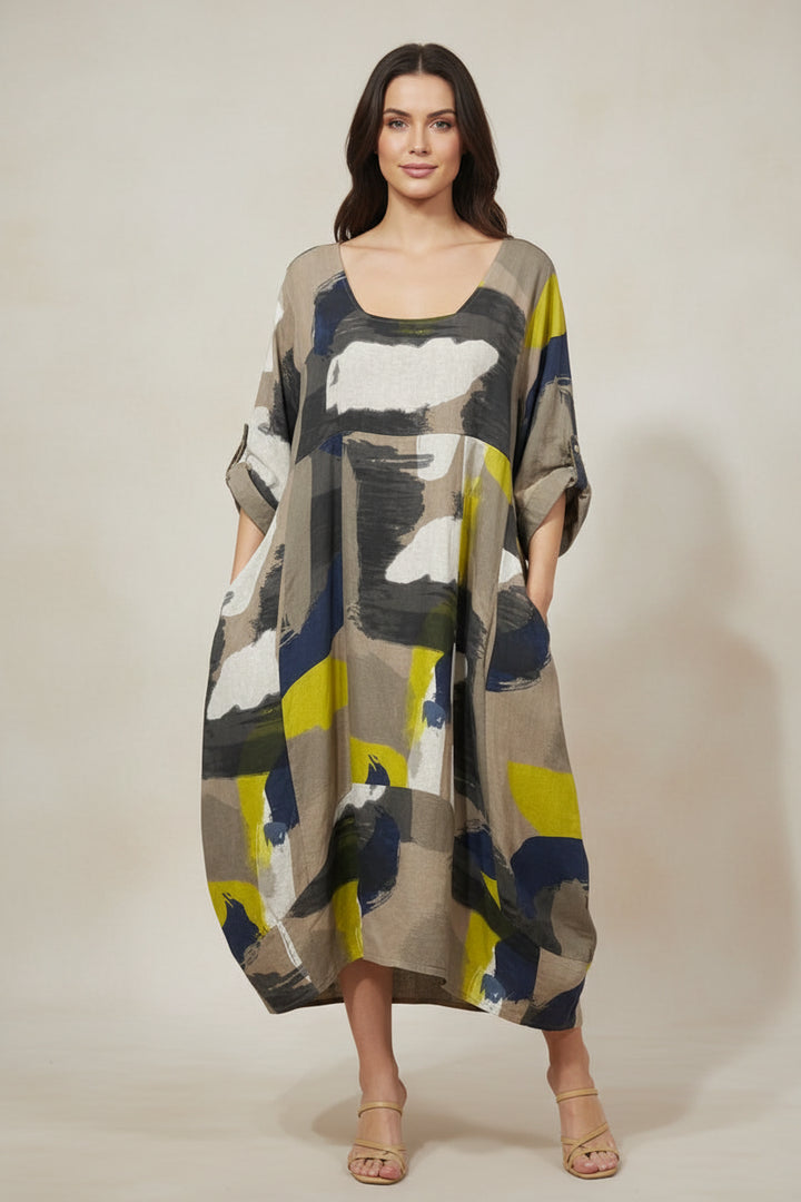 Made In Italy Plus Size Linen Dress | Katze Boutique