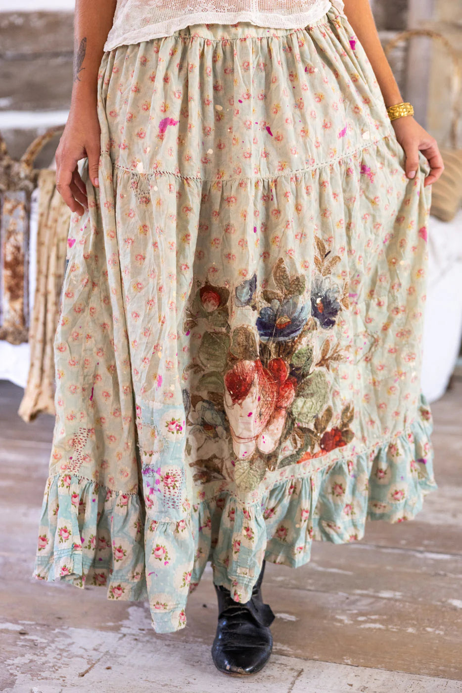 Magnolia Pearl Applique Friendship Skirt-Katze Boutique