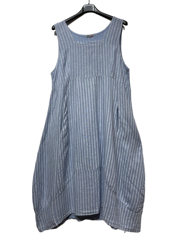Made In Italy Striped Linen Dress-Katze Boutique