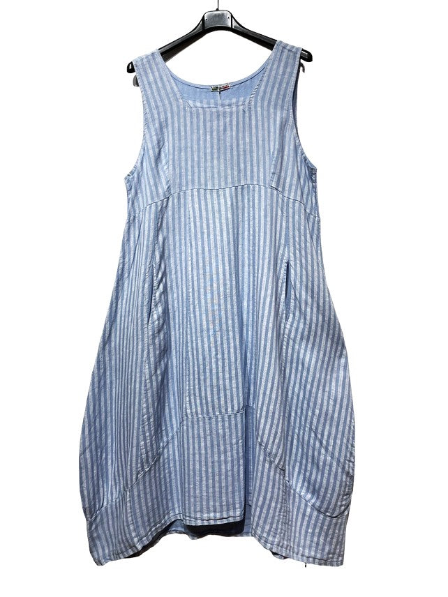 Made In Italy Striped Linen Dress-Katze Boutique