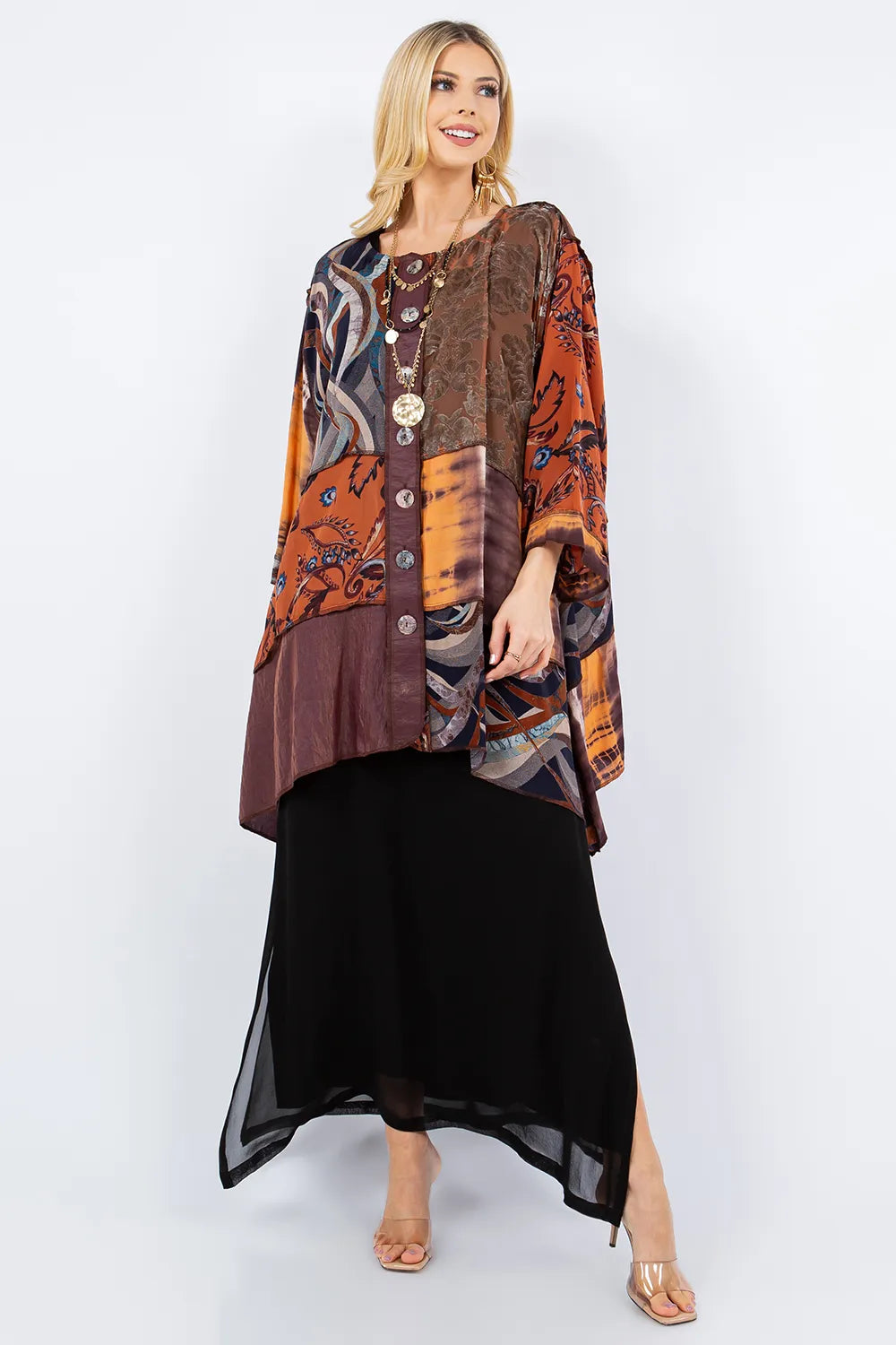 Art To Wear Asymmetrical Patchwork Top-Katze Boutique