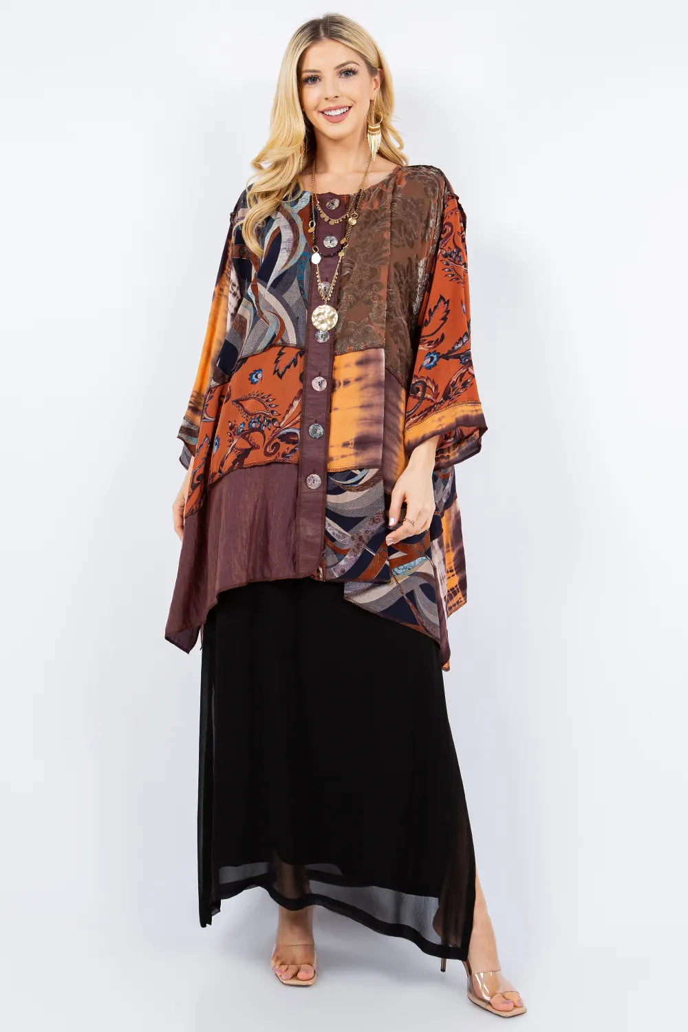 Art To Wear Asymmetrical Patchwork Top-Katze Boutique