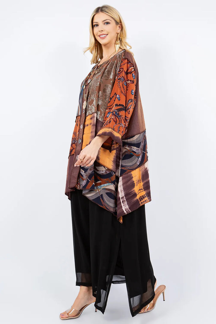 Art To Wear Asymmetrical Patchwork Top-Katze Boutique