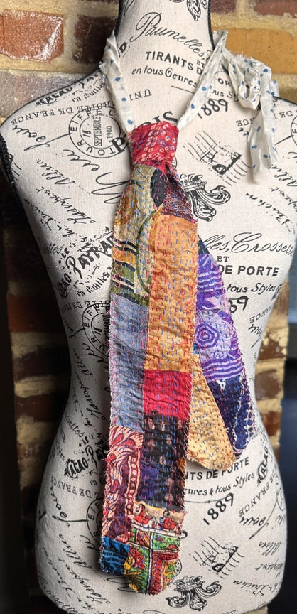 Silk Kantha Ties Necklace