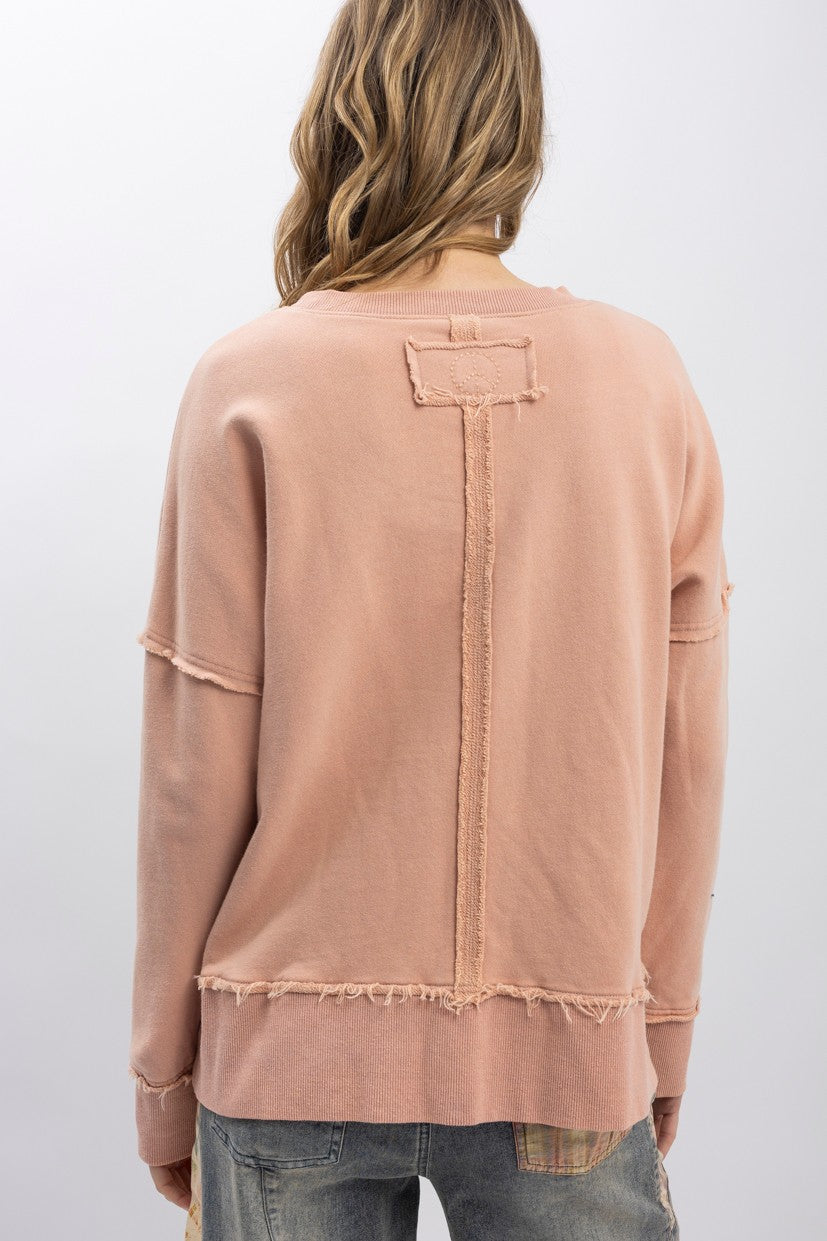 BlueVelvet Sitting Bull Print Pullover | Mineral Wash | Katze Boutique
