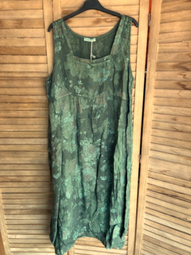 Made In Italy Floral Sleeveless Dress-Katze Boutique