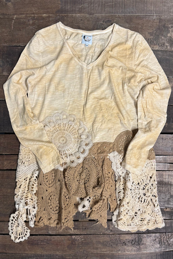 Jaded Gypsy Squared Away Top Oatmeal | USA Cotton - Katze Boutique