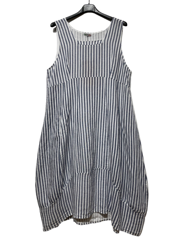 Made In Italy Striped Linen Dress-Katze Boutique
