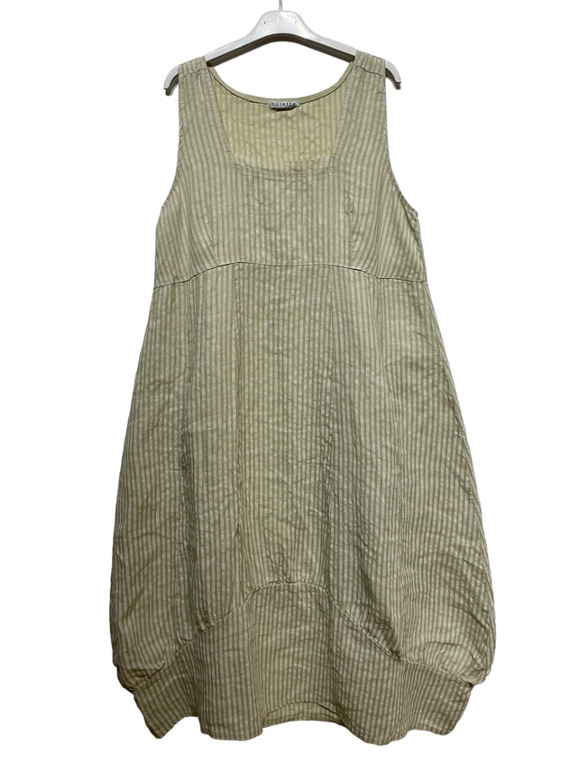 Made In Italy Striped Linen Dress-Katze Boutique