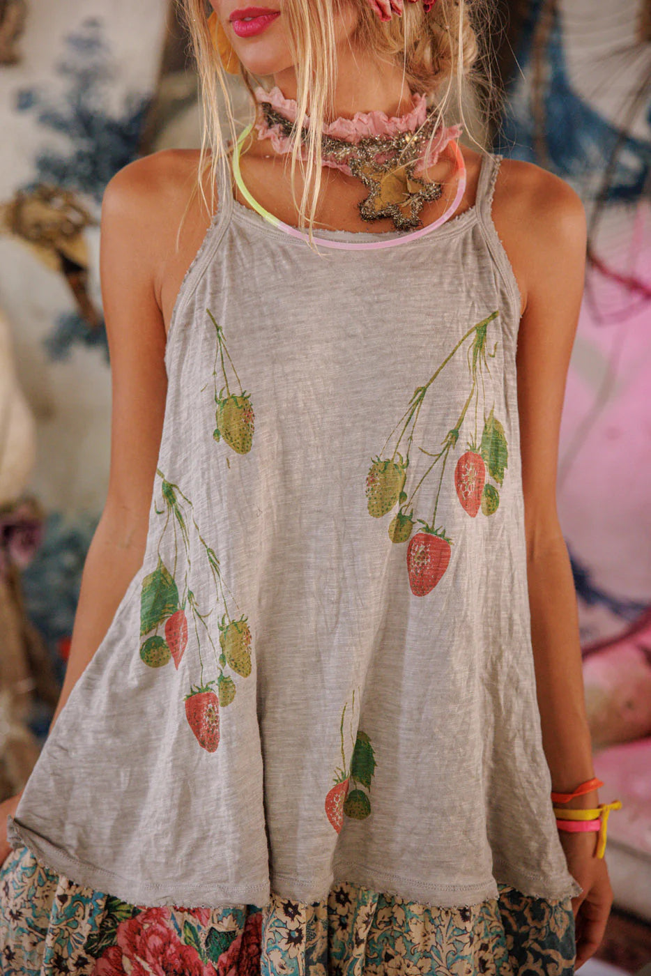Magnolia Pearl Strawberry Lana Tank-Katze Boutique