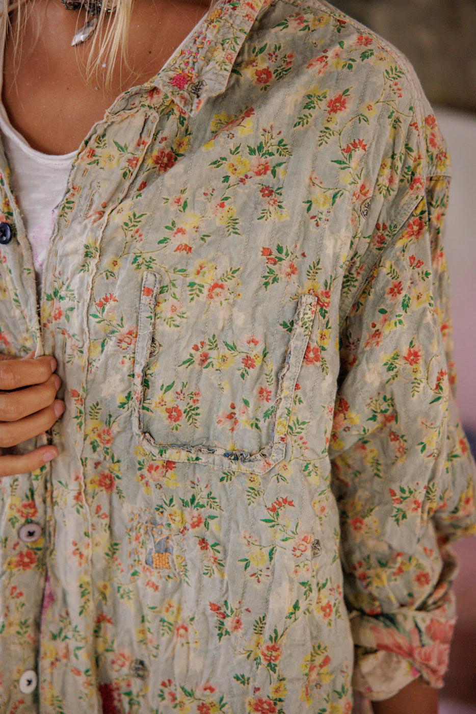 Magnolia Pearl Floral Adison Workshirt-Katze Boutique
