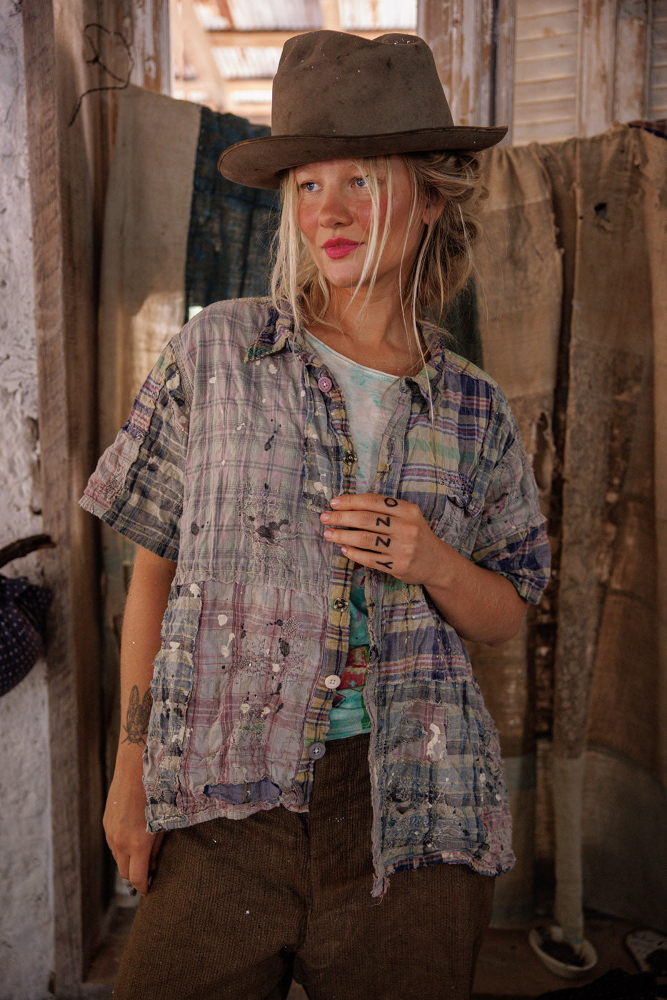Magnolia Pearl YD Patchwork Perletta Shirt-Katze Boutique